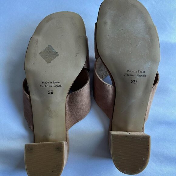 Lintervalle Heel Nude Suede Sandals Model Illy - Picture 2 of 3